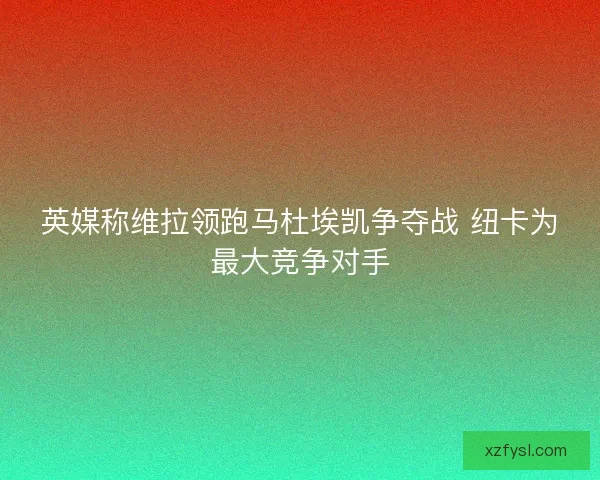 英媒称维拉领跑马杜埃凯争夺战 纽卡为最大竞争对手